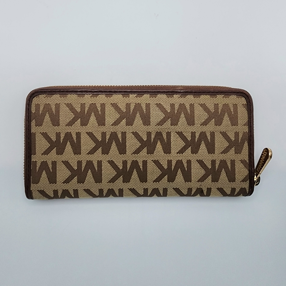 🚫SOLD🚫 MK Michael Kors Continental Signature Fabric Logo Wallet Zip Around - Picture 11 of 11